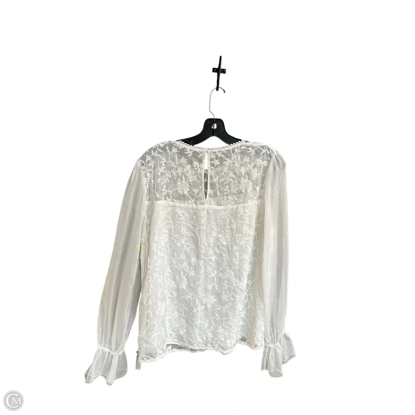 Top Long Sleeve By White House Black Market In White, Size: M