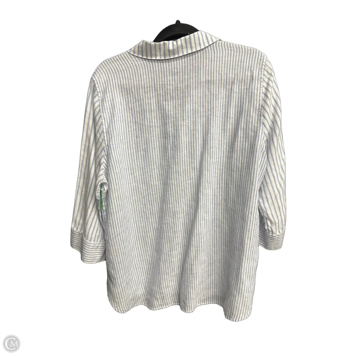 Top 3/4 Sleeve By Chicos In Striped Pattern, Size: Xl