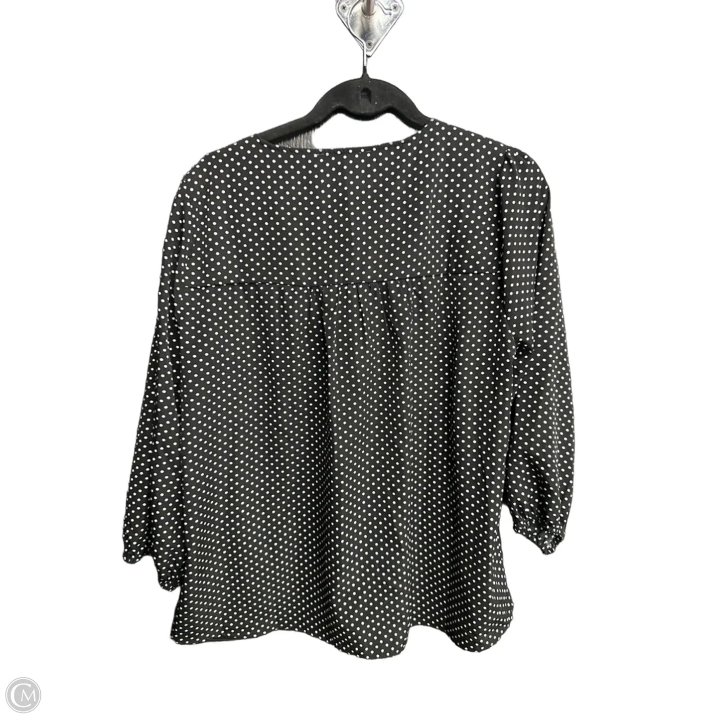Top Long Sleeve By Savanna Jane In Polkadot Pattern, Size: L