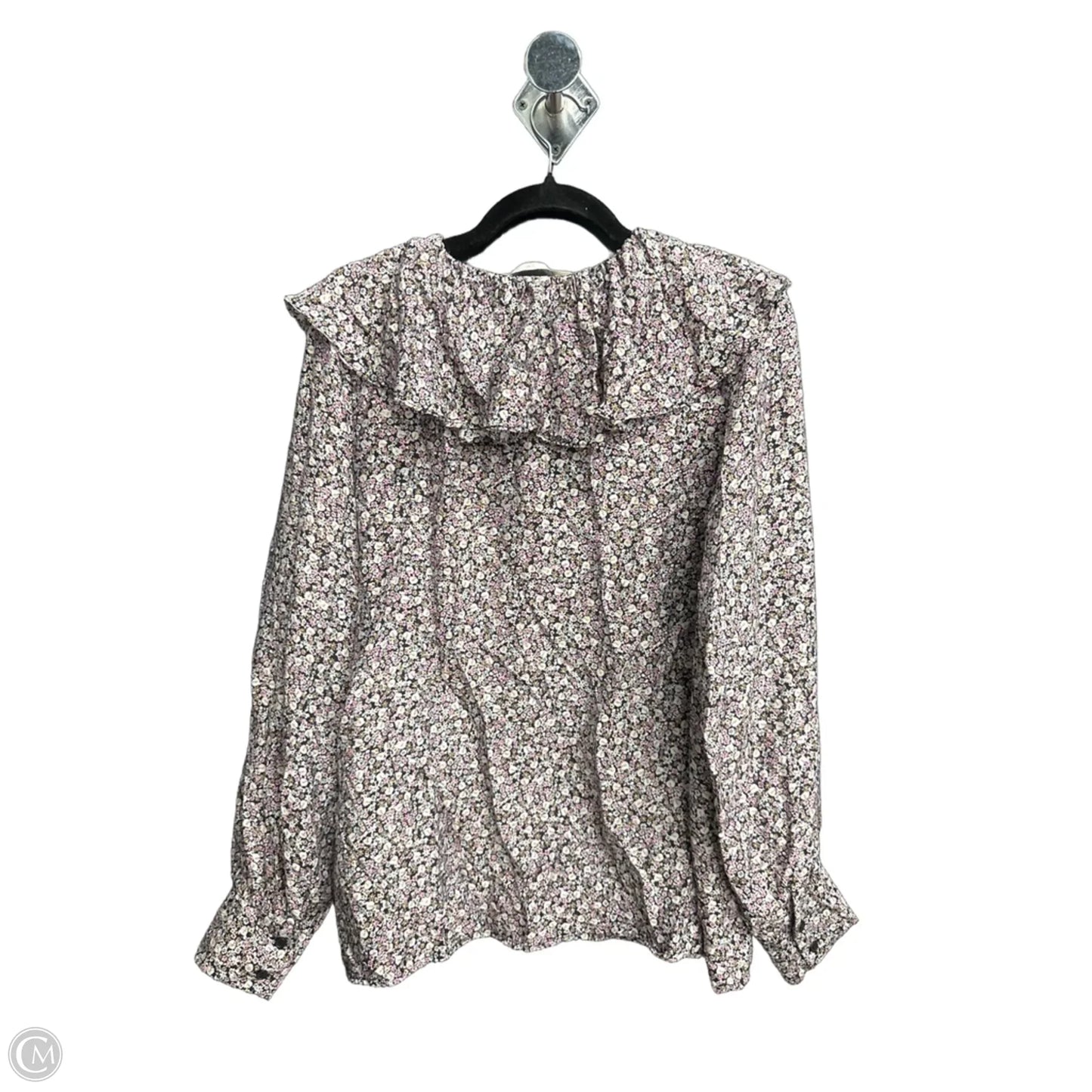 Top Long Sleeve By H&m In Floral Print, Size: L