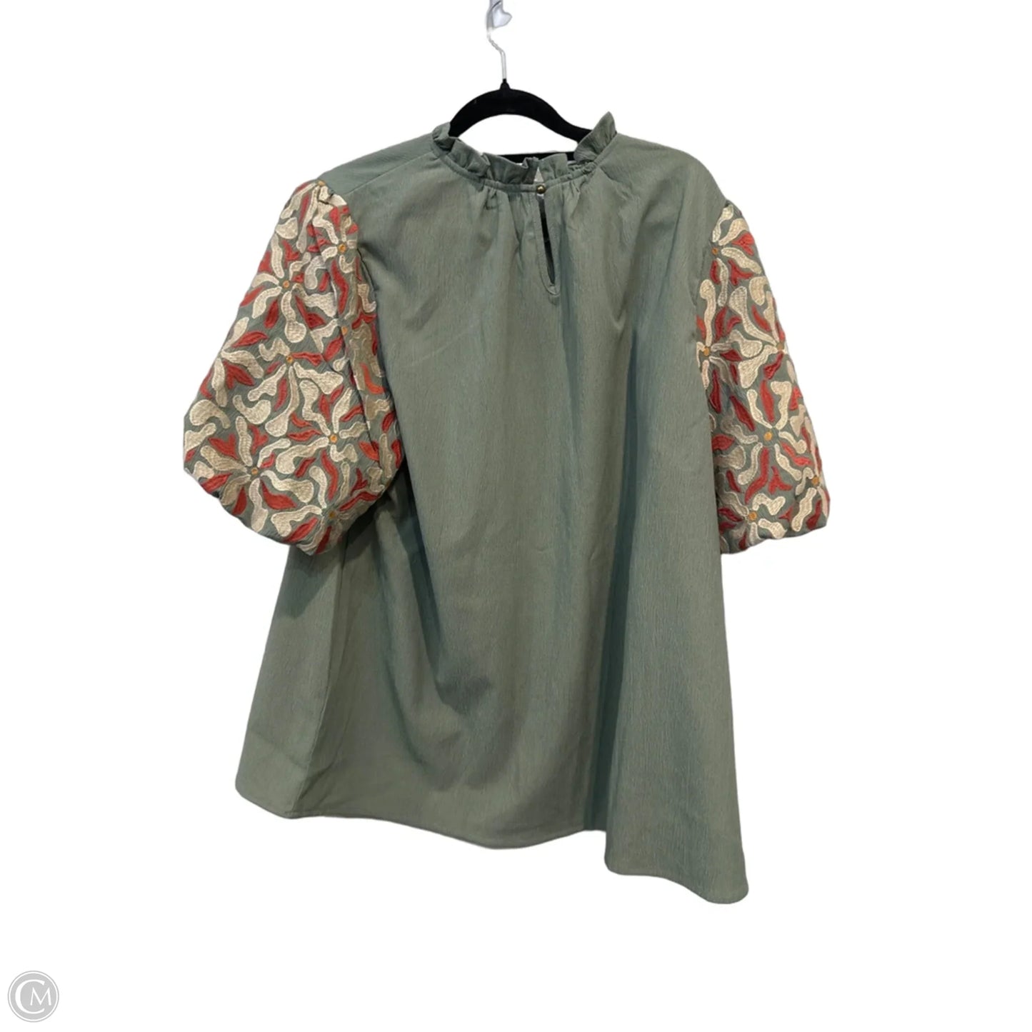 Blouse Short Sleeve By Entro In Green, Size: Xl