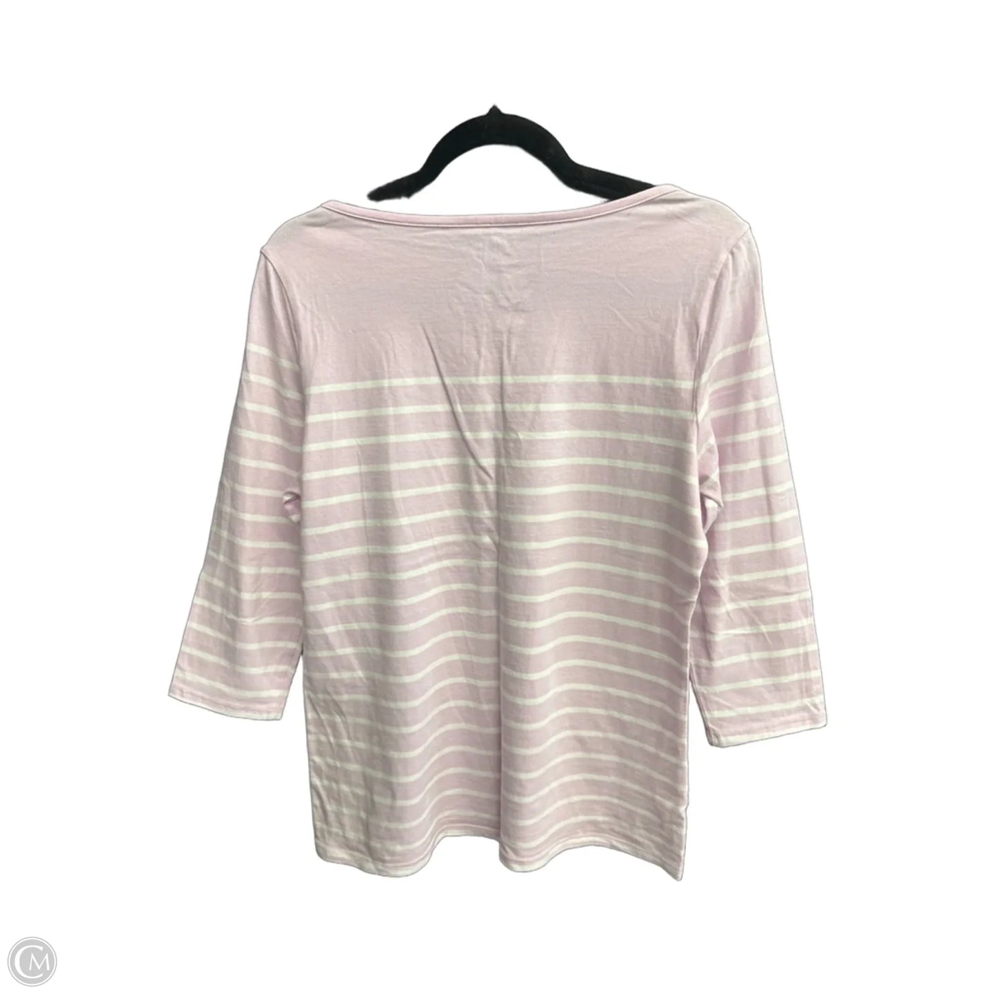 Top 3/4 Sleeve By Time And Tru In Purple & White, Size: M