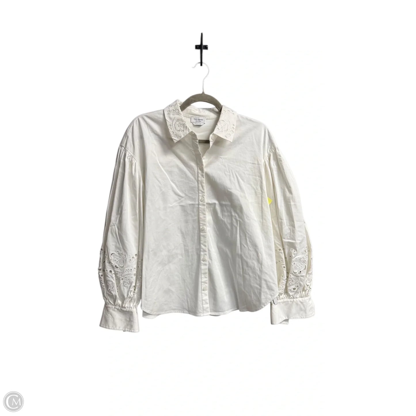 Blouse Designer By Kate Spade In White, Size: Xl