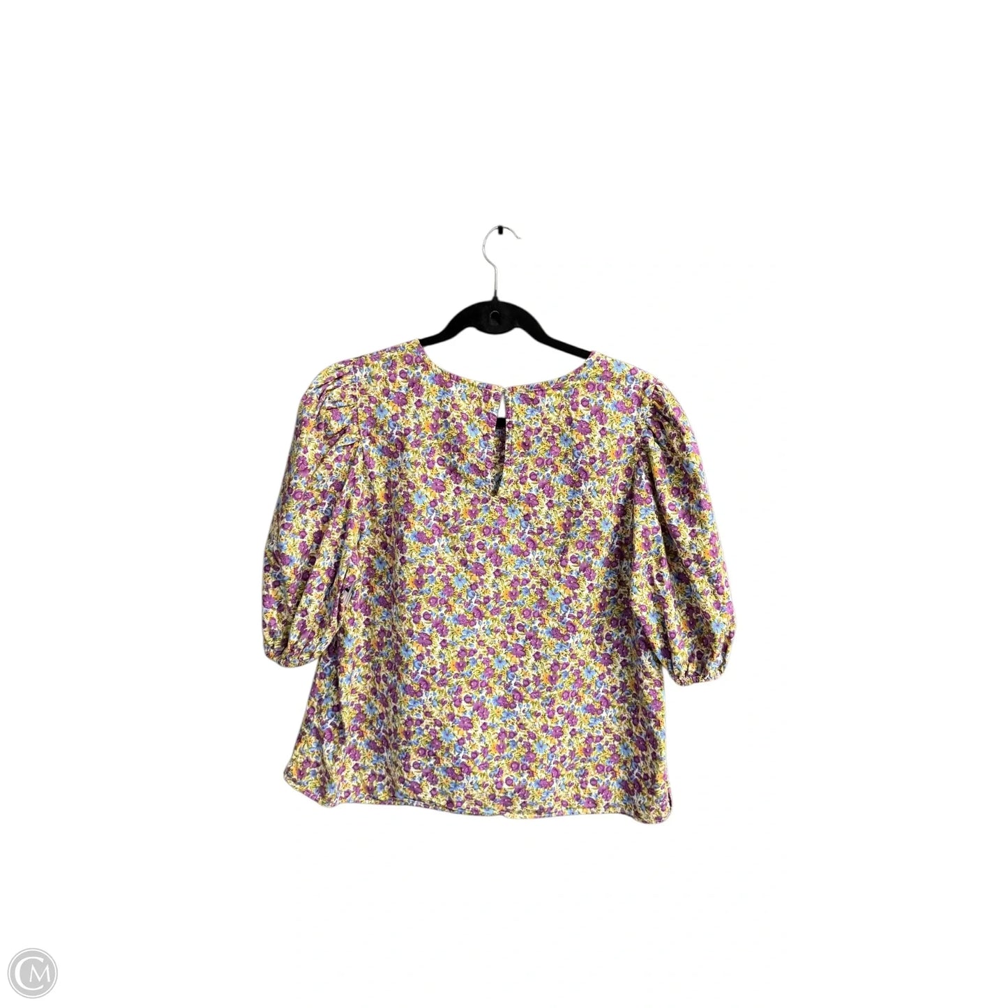 Blouse Short Sleeve By English Factory In Floral Print, Size: L