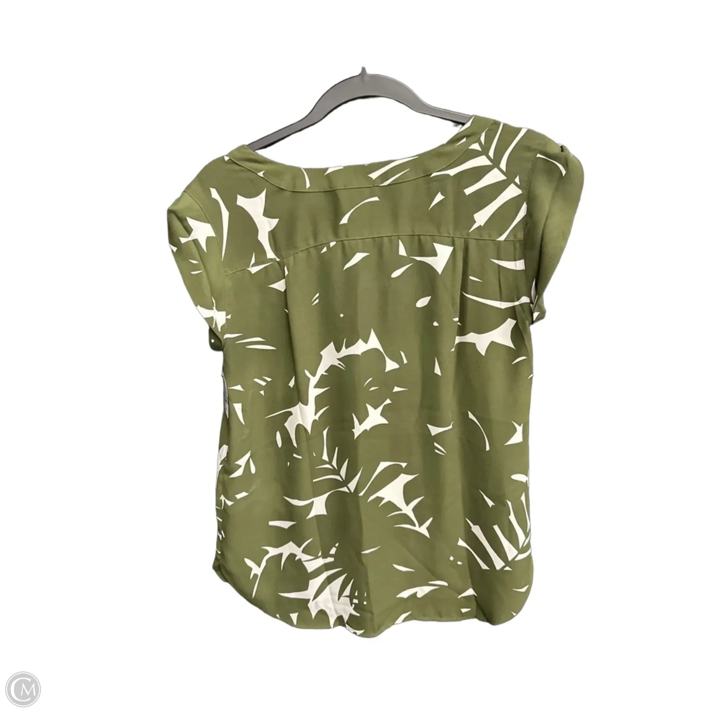 Blouse Sleeveless By Ann Taylor In Green & White, Size: Xs