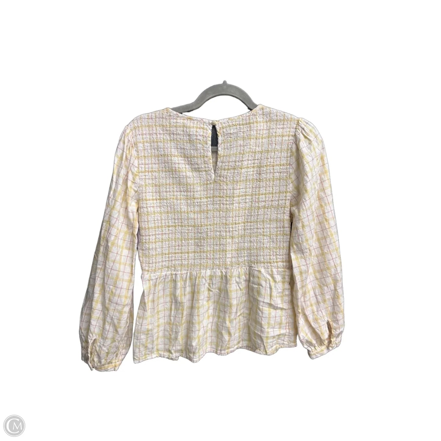 Blouse Long Sleeve By Universal Thread In Plaid Pattern, Size: S
