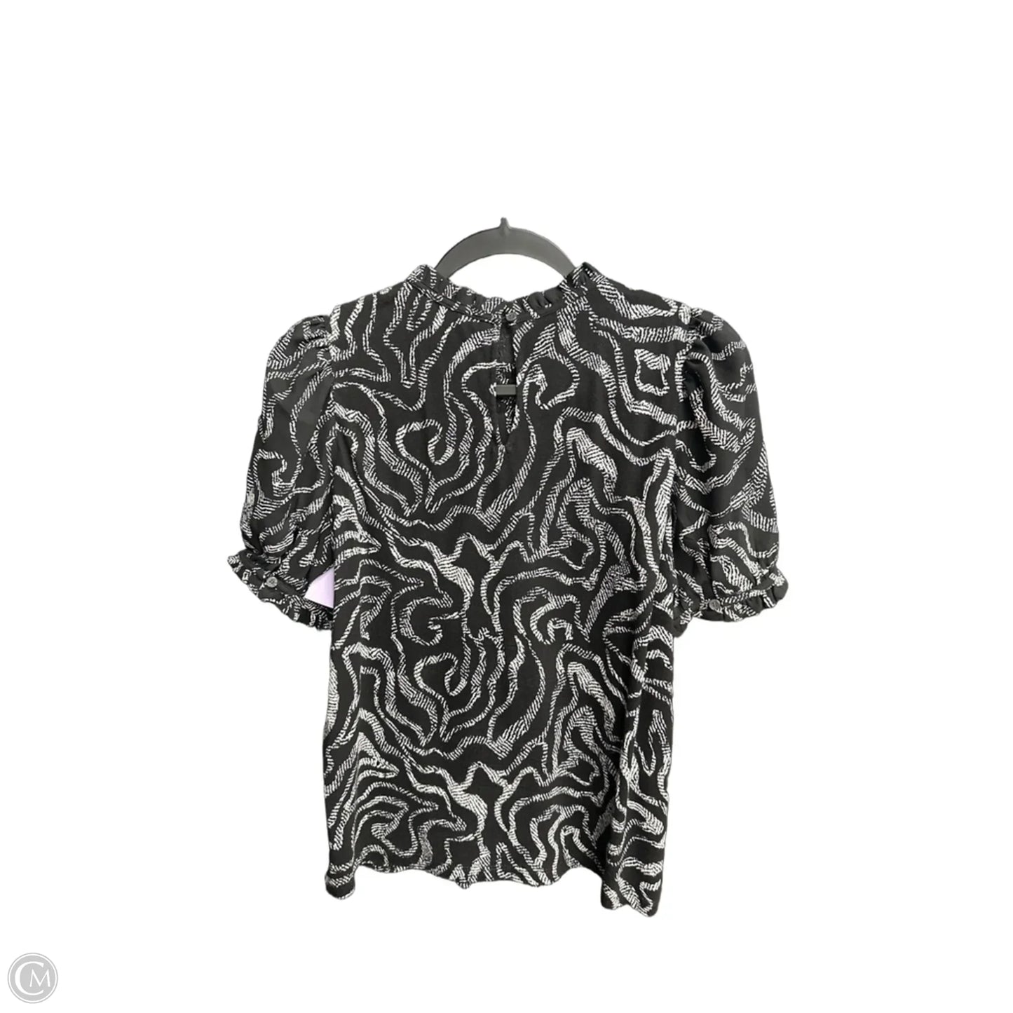 Blouse Short Sleeve By Loft In Black & White, Size: Xsp