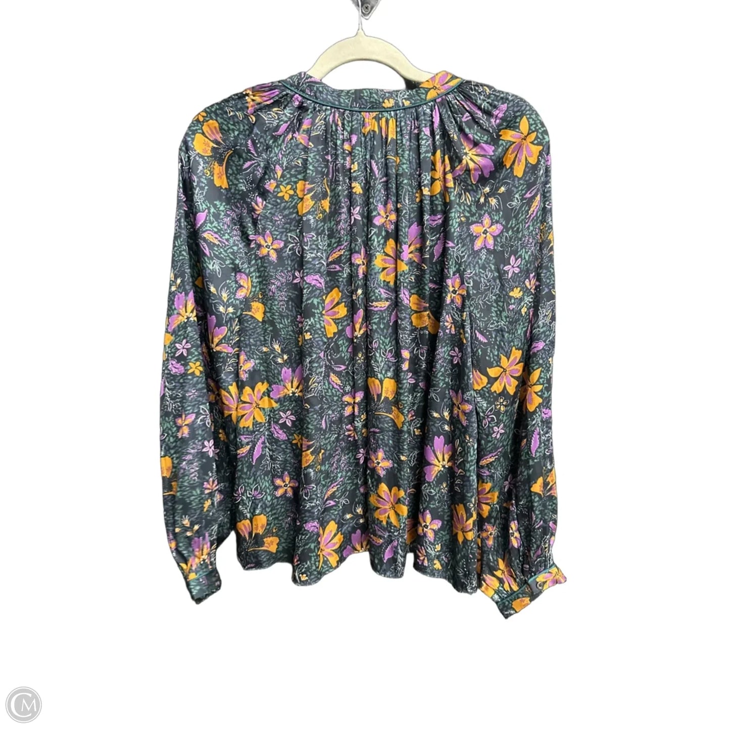 Blouse Long Sleeve By Current Air In Floral Print, Size: S
