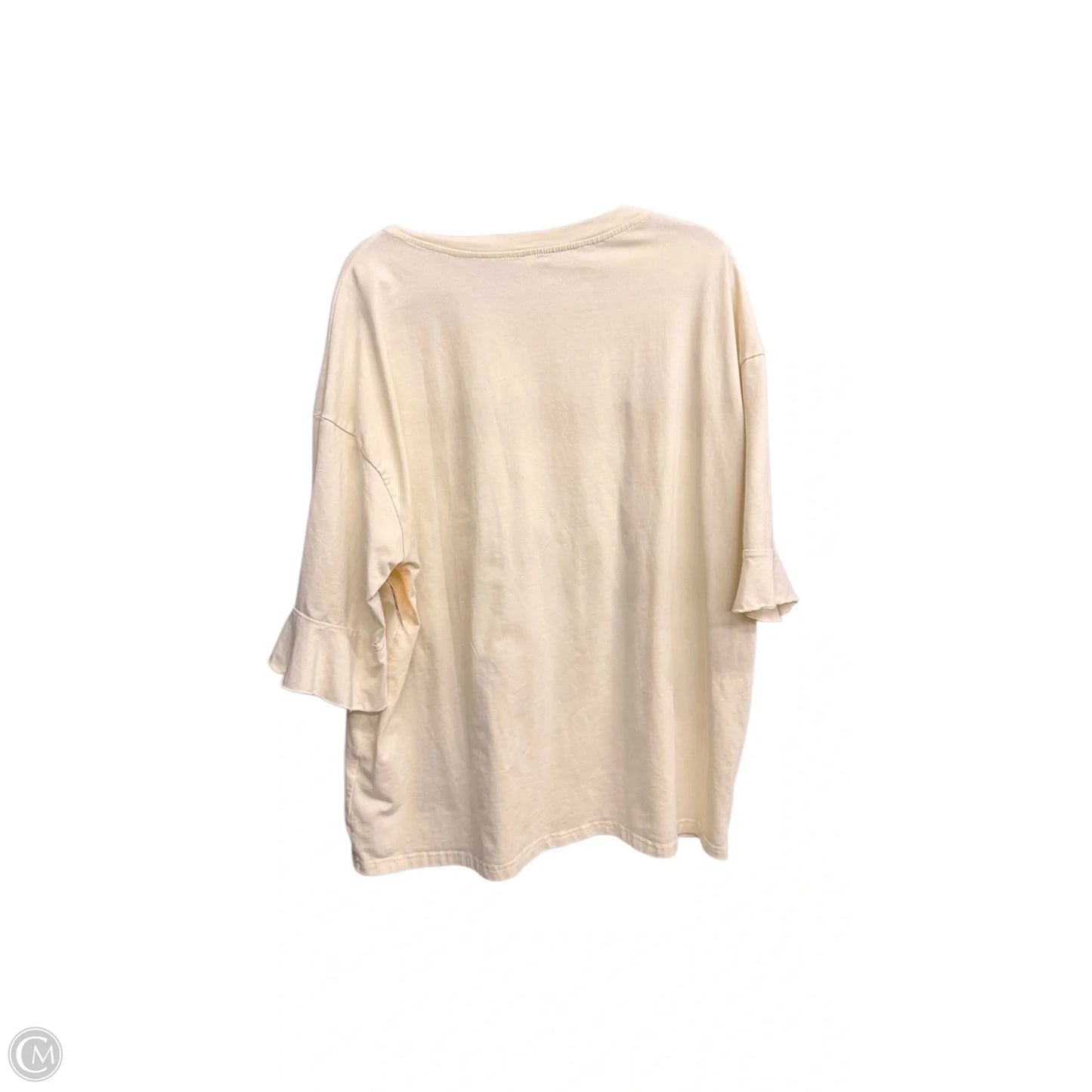 Top 3/4 Sleeve By Clothes Mentor In Cream, Size: 2x