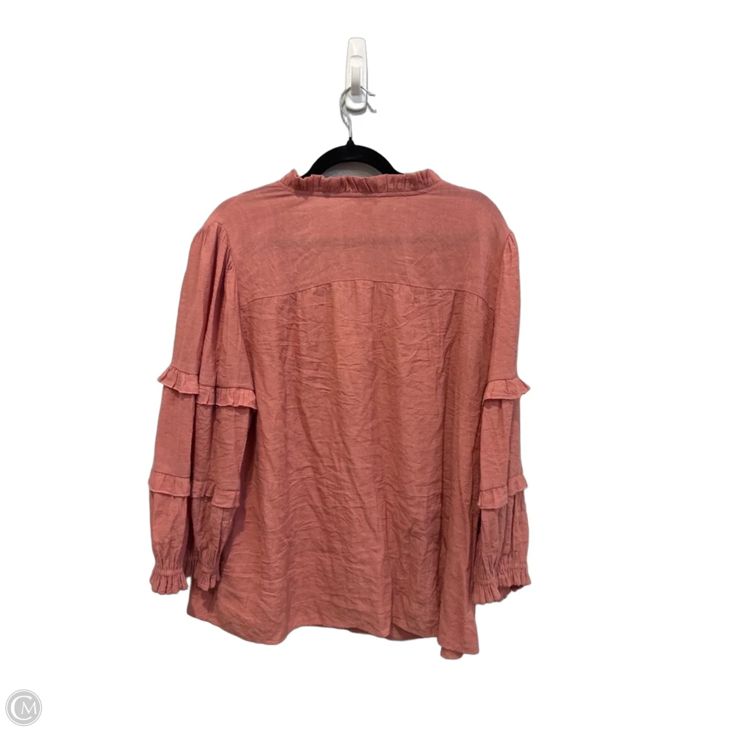 Top 3/4 Sleeve By Cato In Pink, Size: Xxl