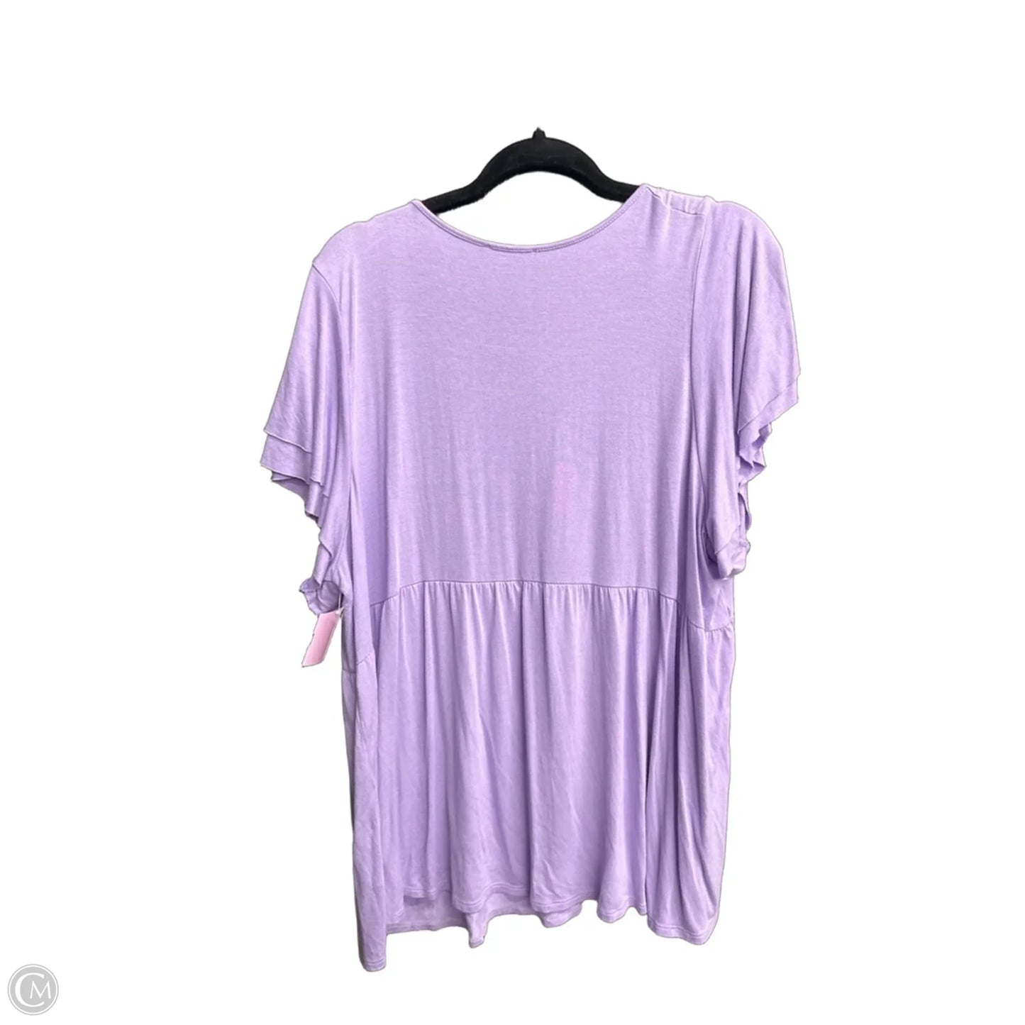 Top Short Sleeve By Chicsoul In Purple, Size: 3x