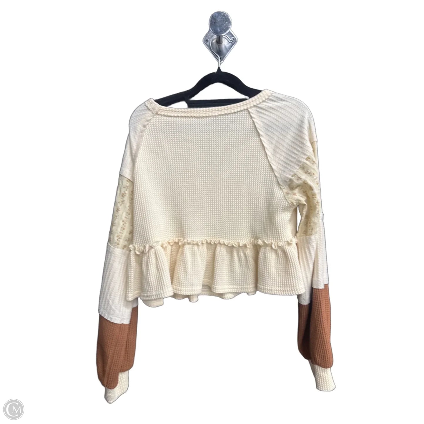 Top Long Sleeve By Altard State In Brown & Cream, Size: S