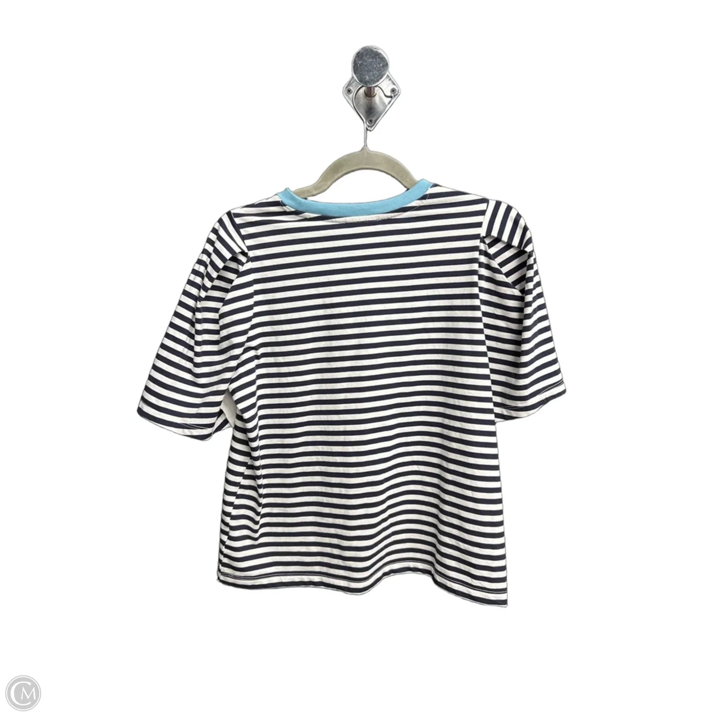 Top Short Sleeve By Free Assembly In Striped Pattern, Size: M