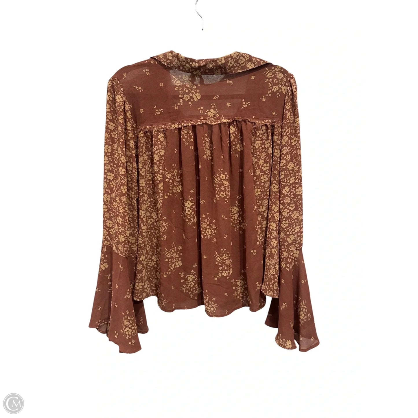 Top Long Sleeve By Versona In Brown, Size: Xl