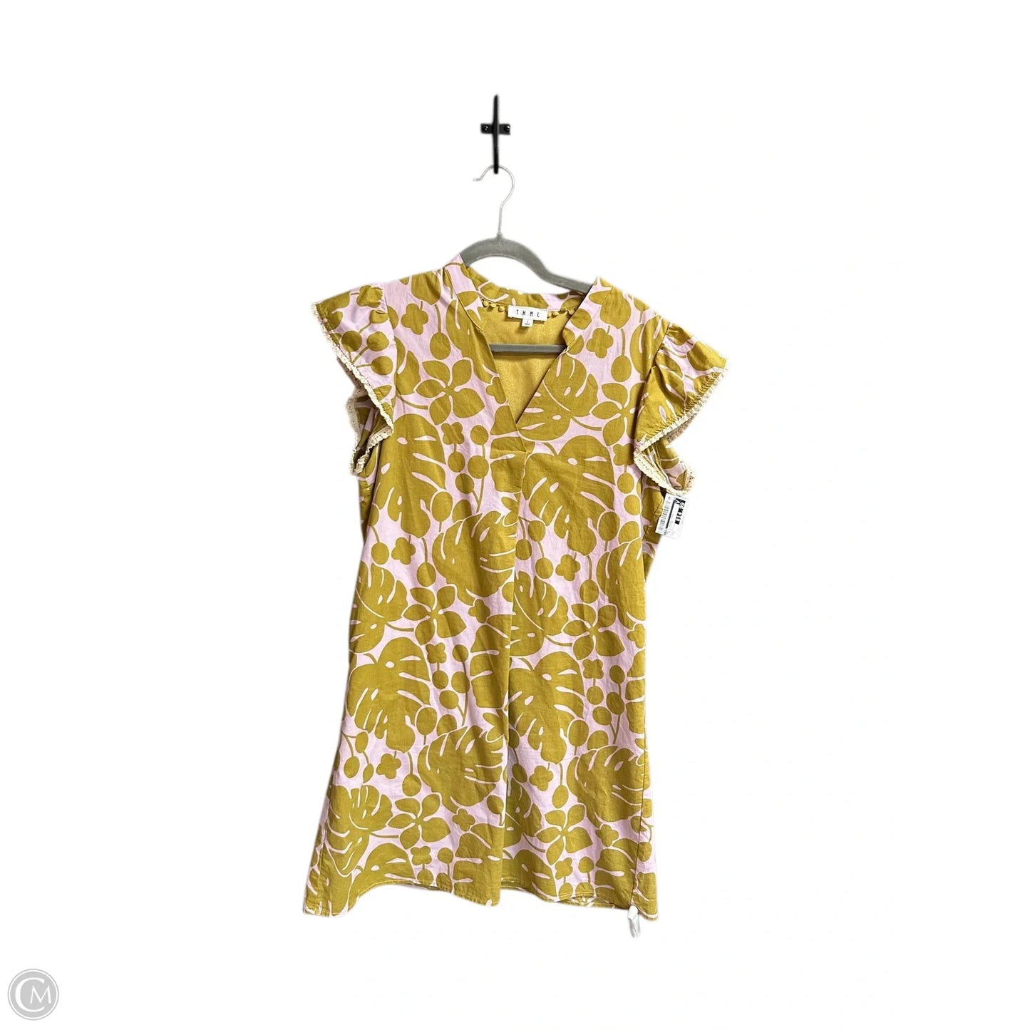 Dress Casual Midi By Thml In Pink & Yellow, Size: L