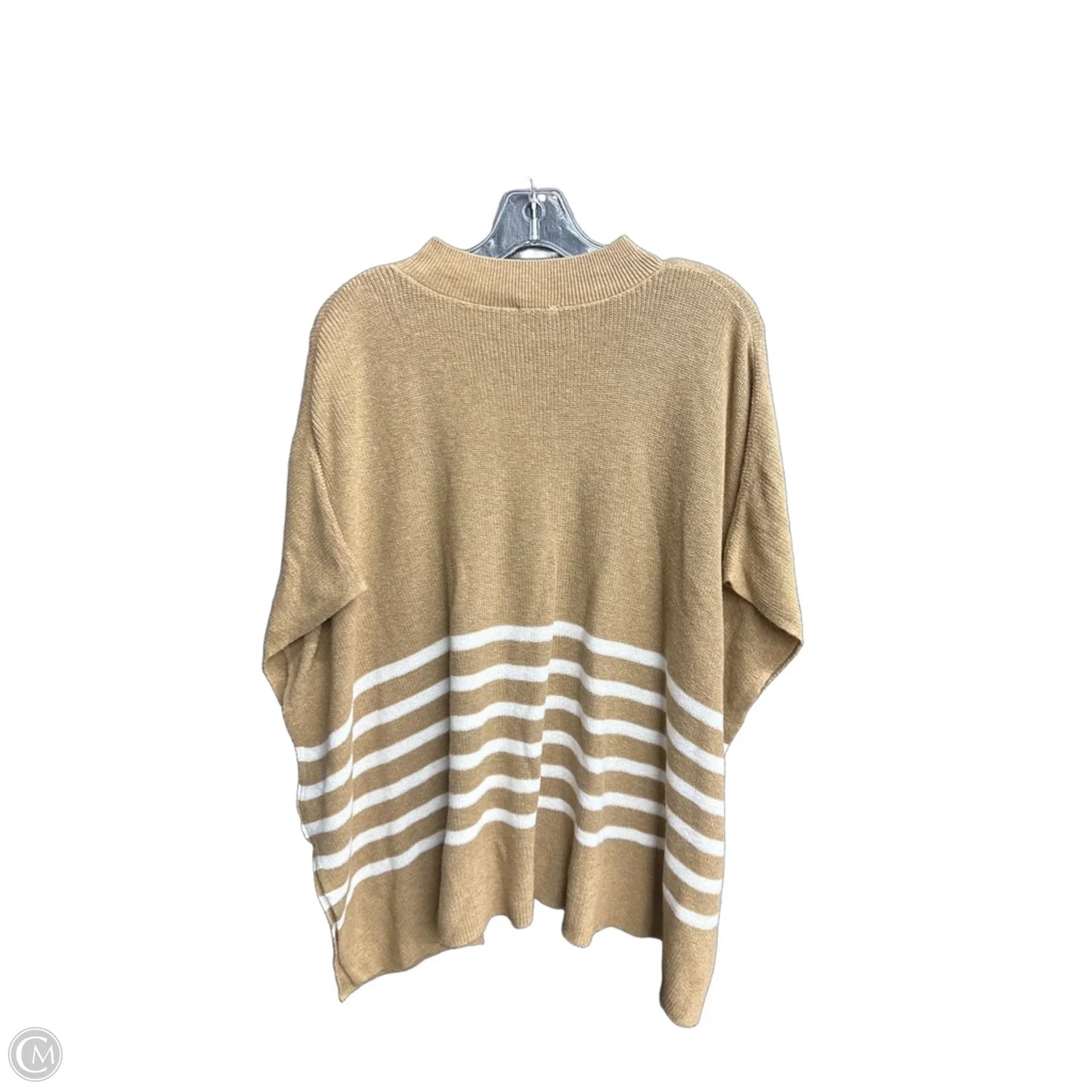 Sweater Short Sleeve By J. Crew In Brown & Cream, Size: S