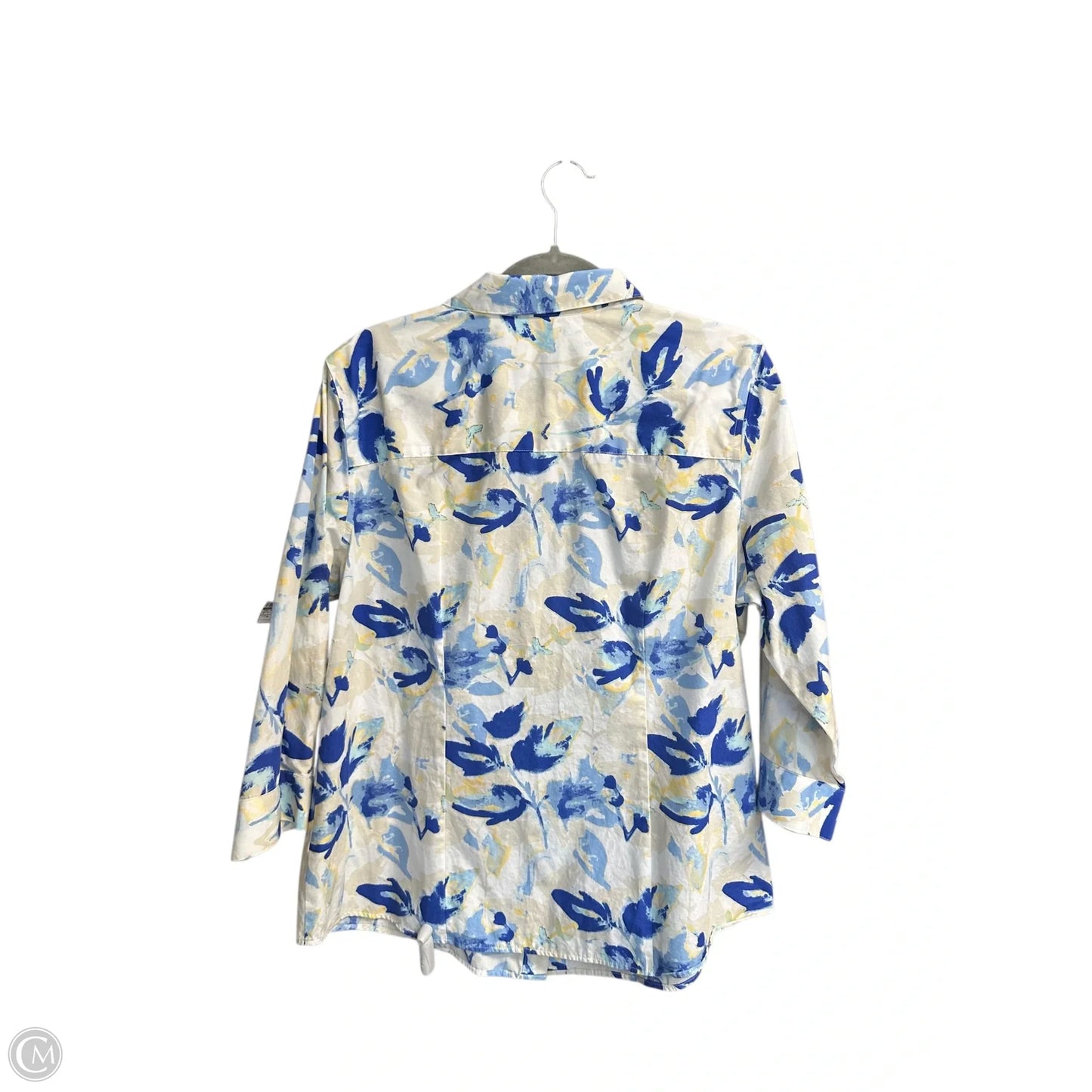 Top 3/4 Sleeve By Chicos In Blue, Size: S