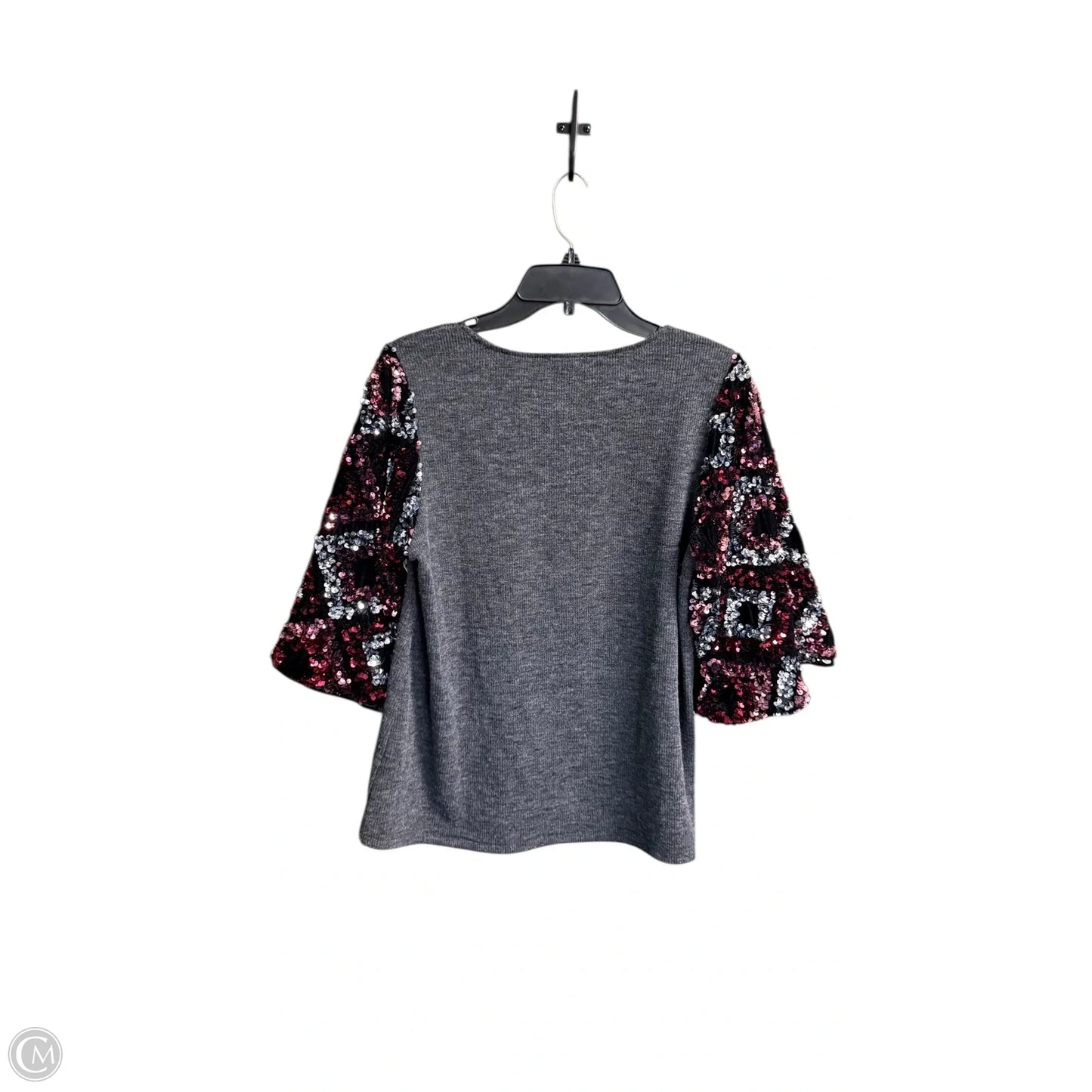 Top 3/4 Sleeve By Thml In Black & Grey, Size: M