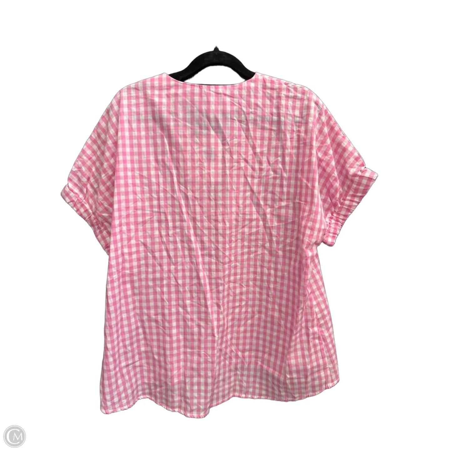 Top Short Sleeve By Clothes Mentor In Plaid Pattern, Size: Osfm