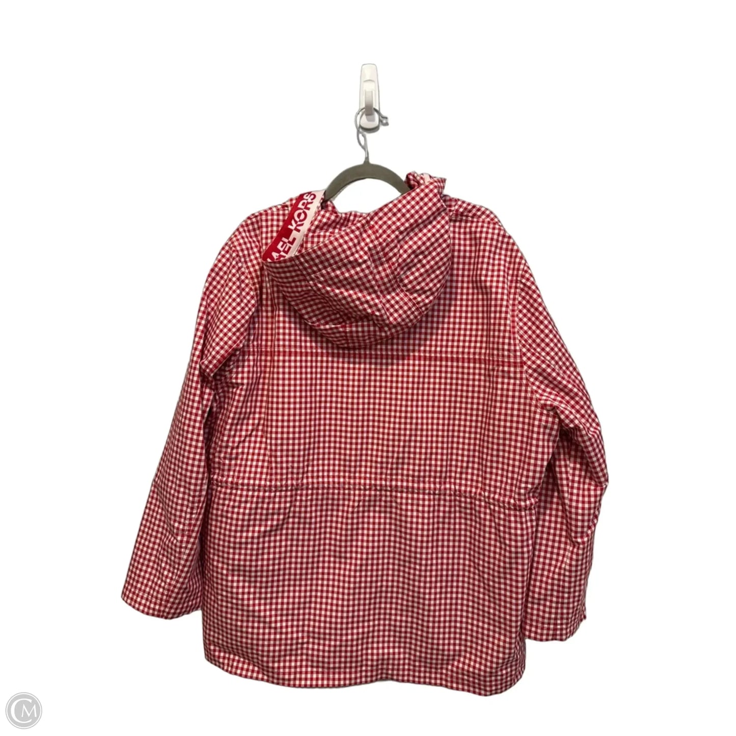 Coat Raincoat By Michael By Michael Kors In Red & White, Size: Xl