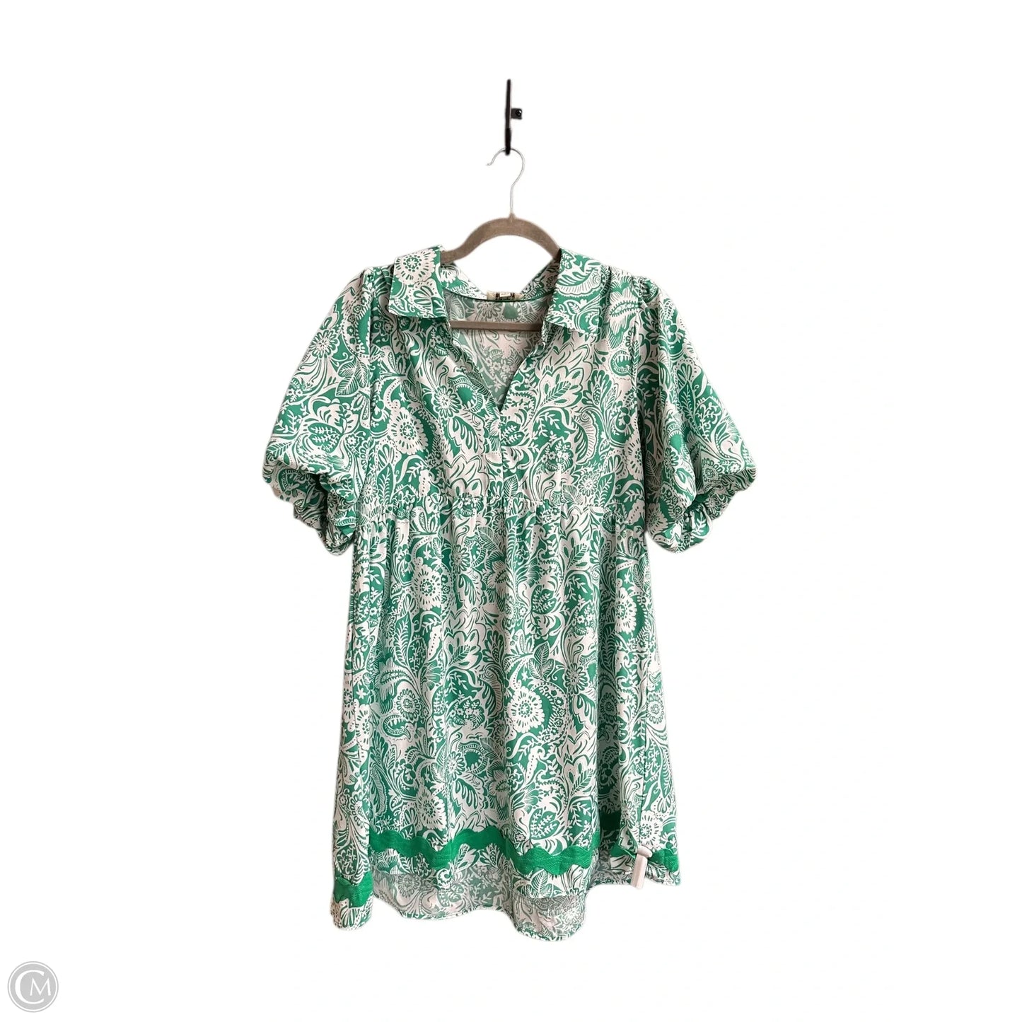 Dress Casual Short By Umgee In Green & White, Size: S