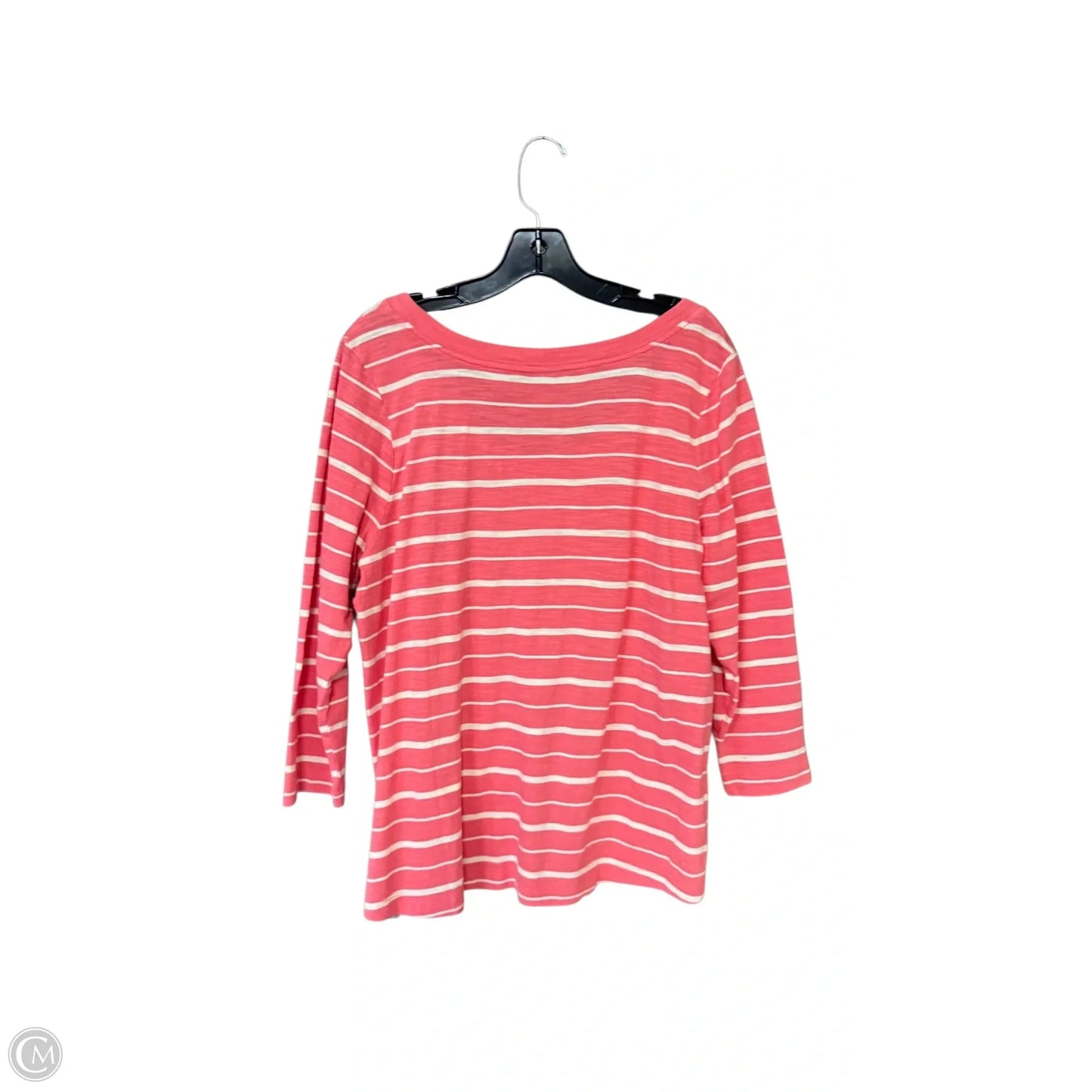Top Long Sleeve By J. Jill In Pink & White, Size: L