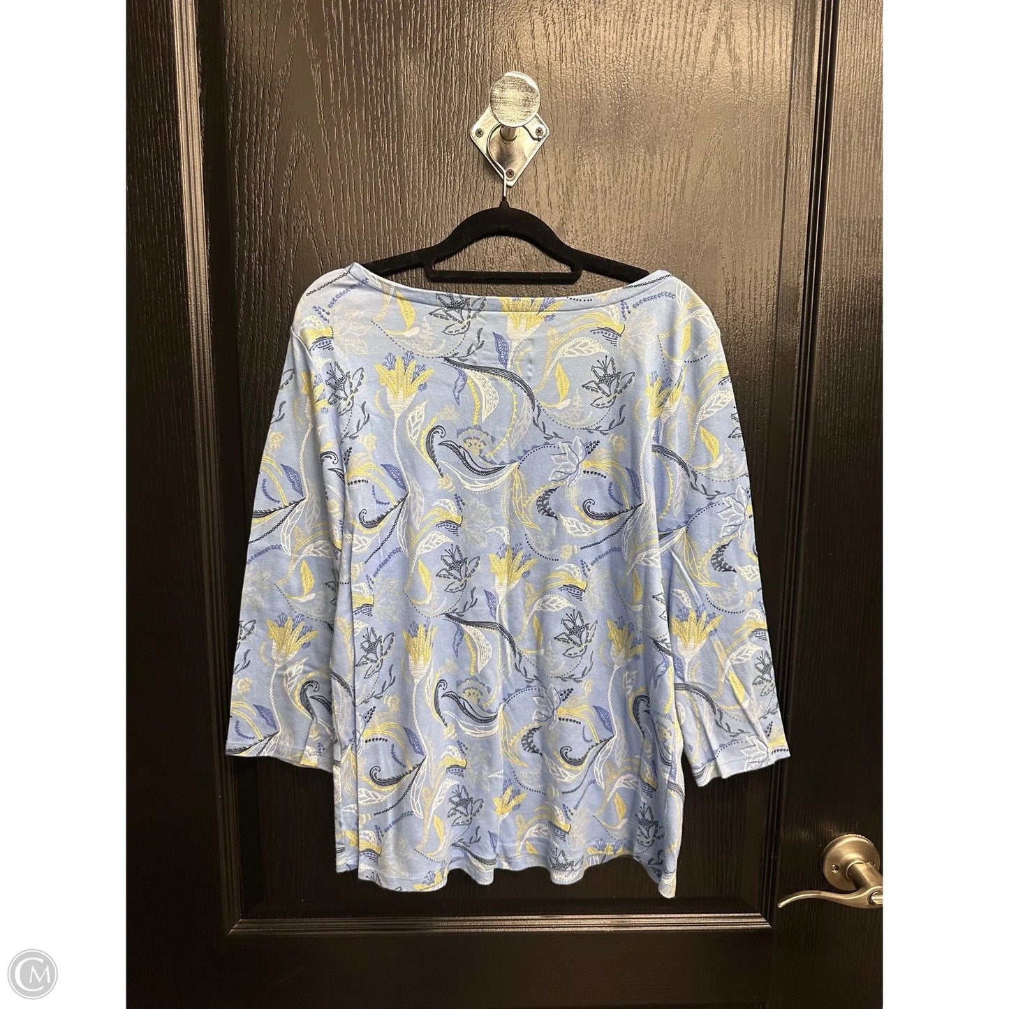 Top 3/4 Sleeve By Charter Club In Paisley Print, Size: Xl
