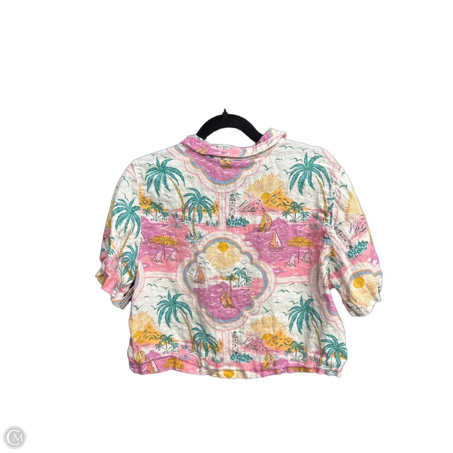 Top Short Sleeve By Cynthia Rowley In Tropical Print, Size: Xl