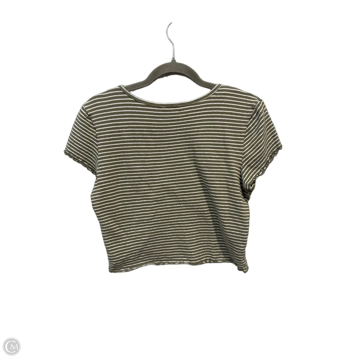 Top Short Sleeve By American Eagle In Striped Pattern, Size: M