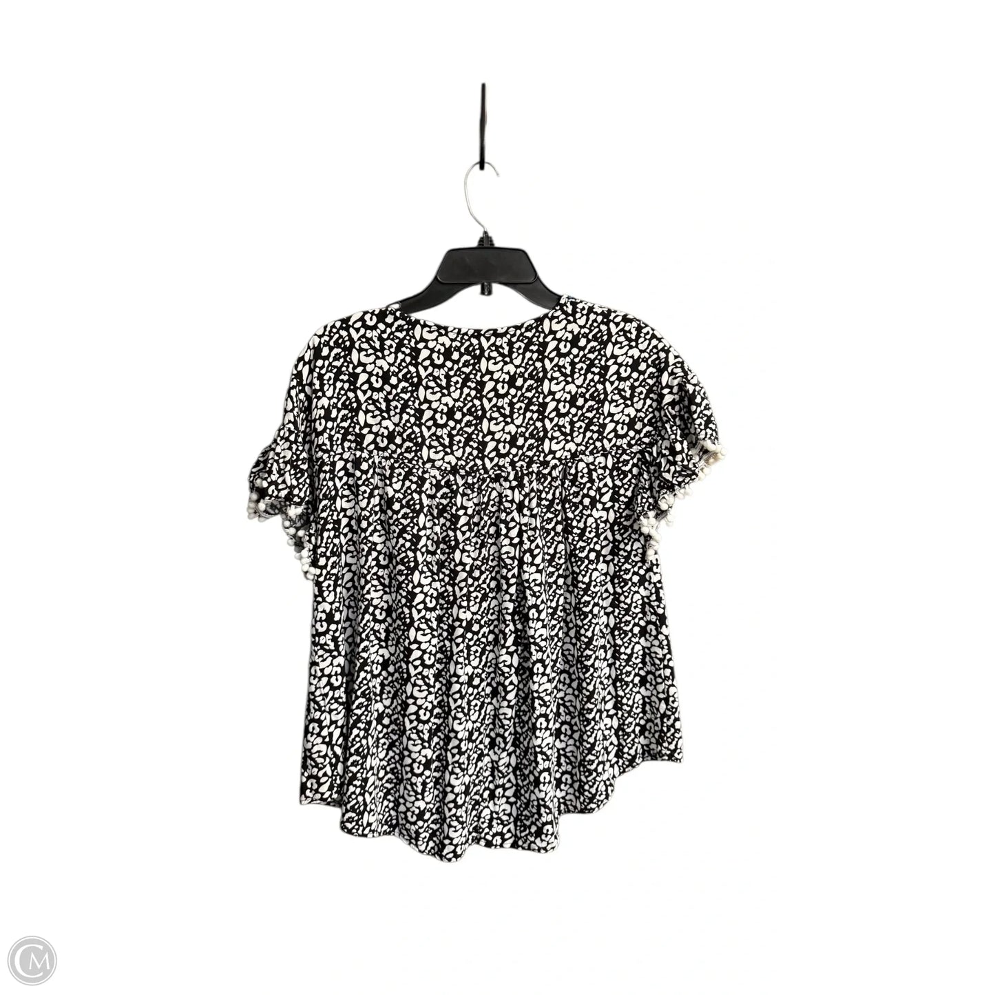 Top Short Sleeve By Umgee In Black & White, Size: L