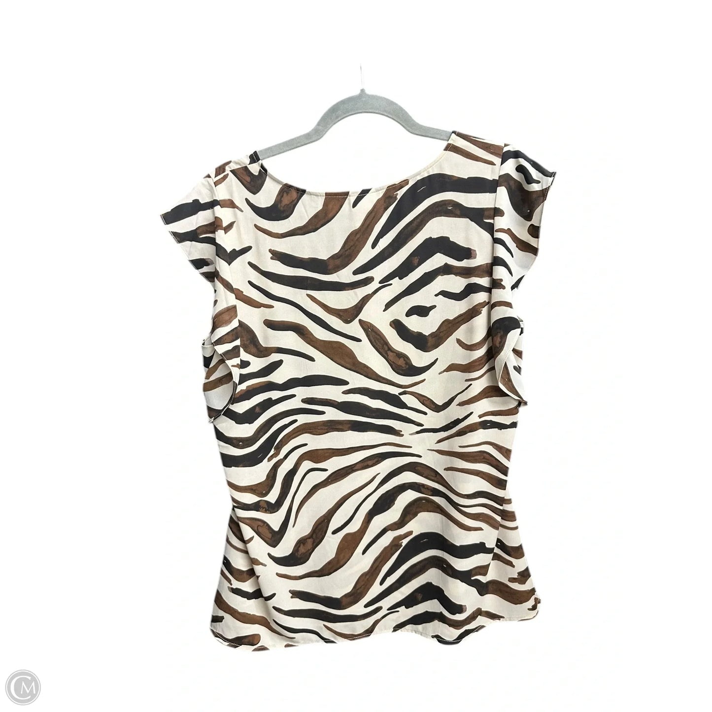 Top Sleeveless By Cabi In Zebra Print, Size: M