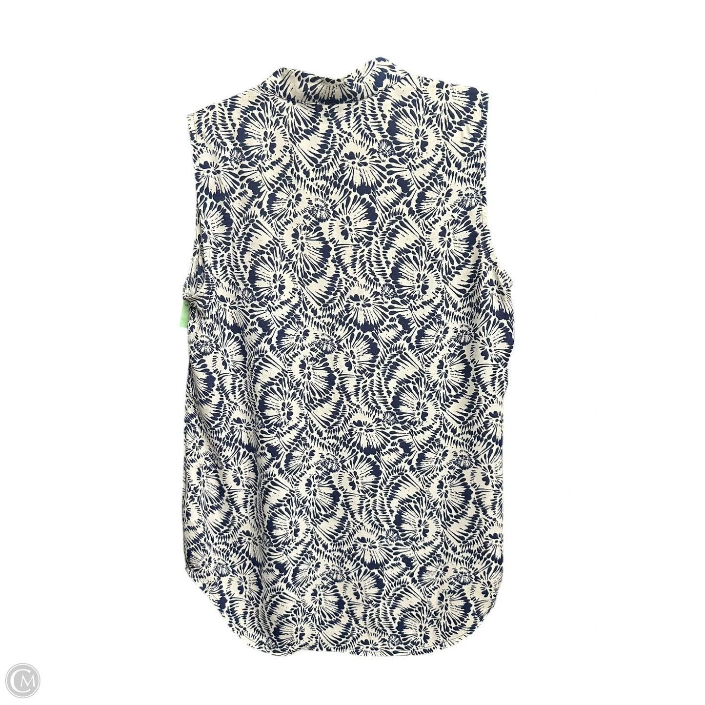 Top Sleeveless By Cabi In Blue & White, Size: Xs