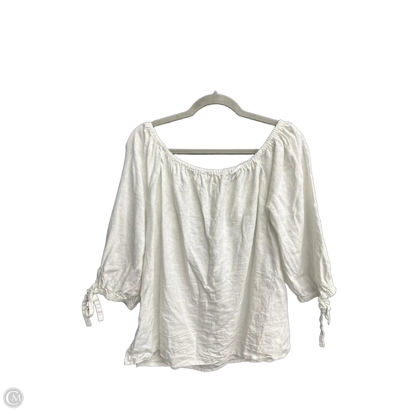 Top 3/4 Sleeve By Michael By Michael Kors In White, Size: L