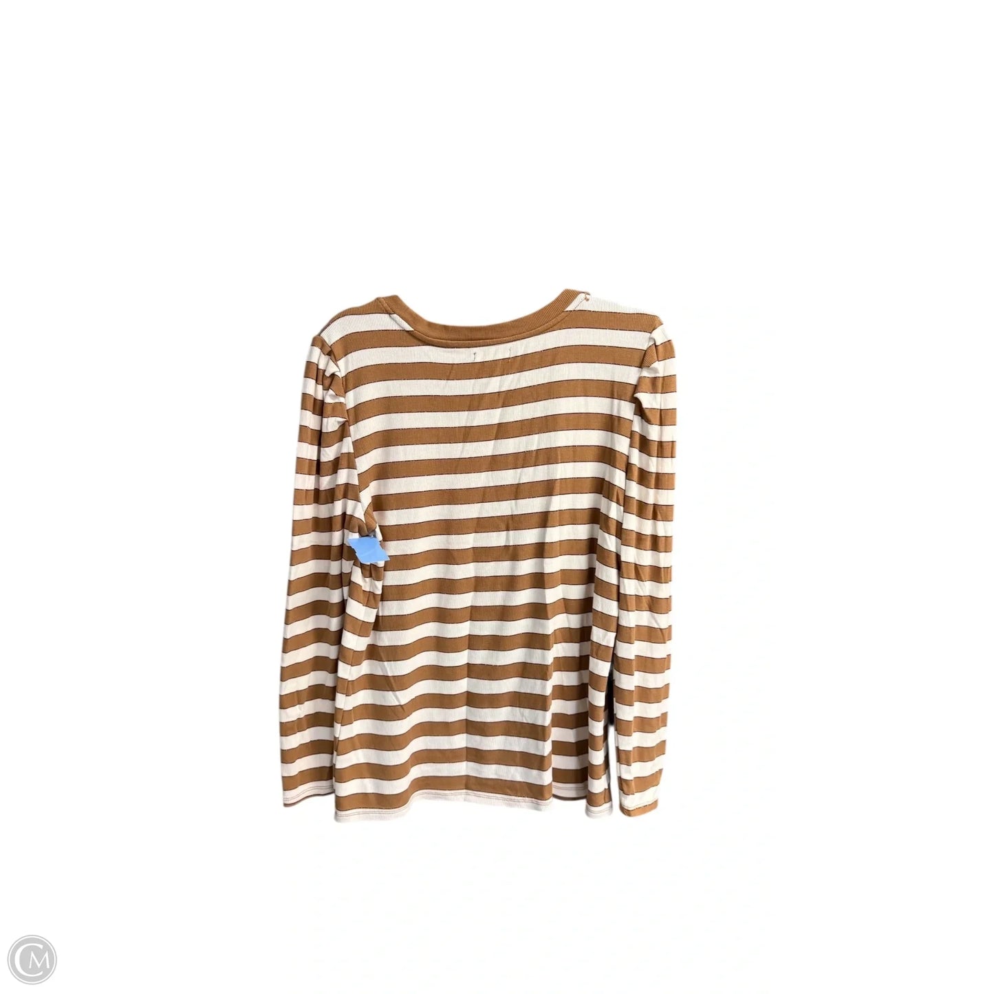 Top Long Sleeve By Maurices In Brown & White, Size: L