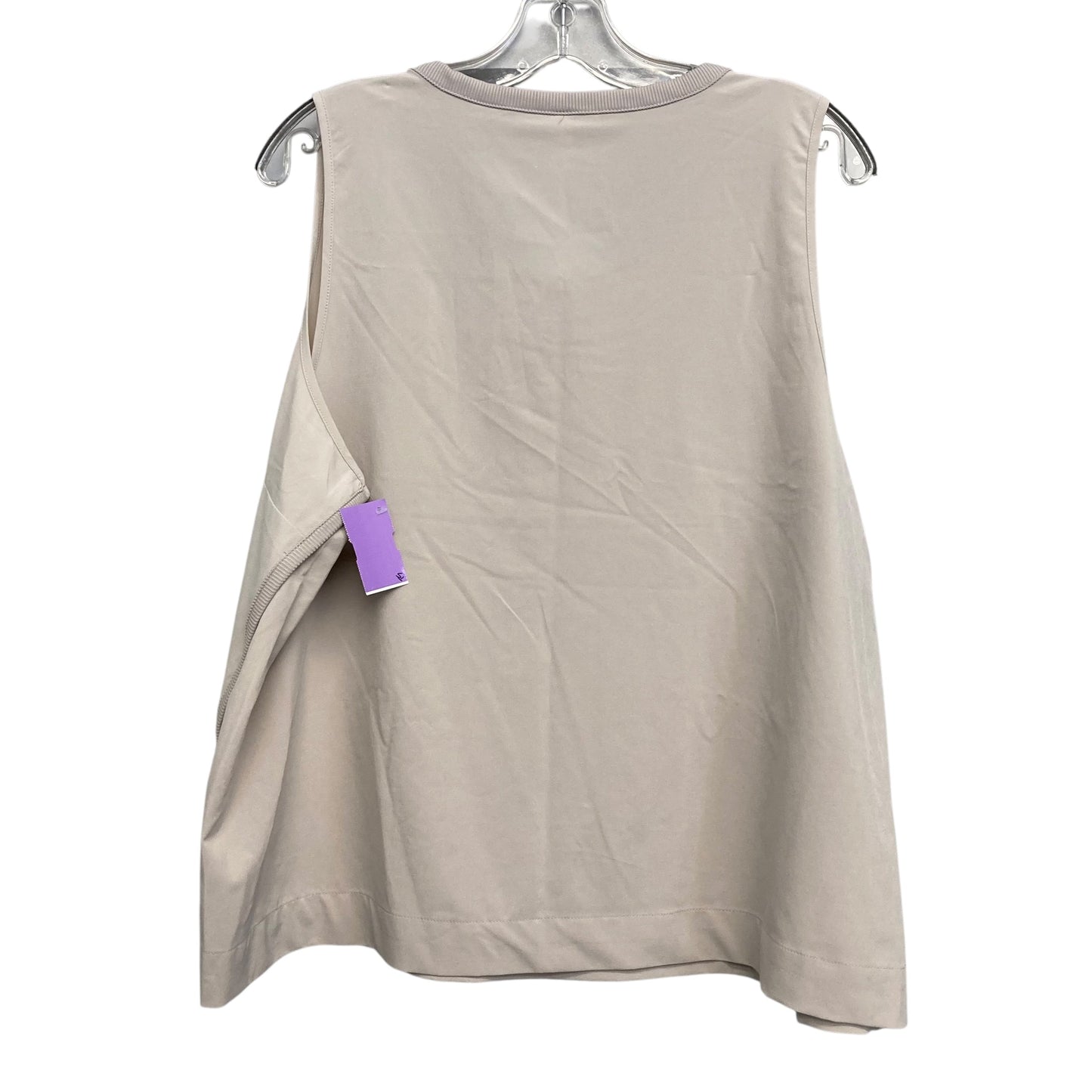 Top Sleeveless Basic By Stylus In Tan, Size:1X