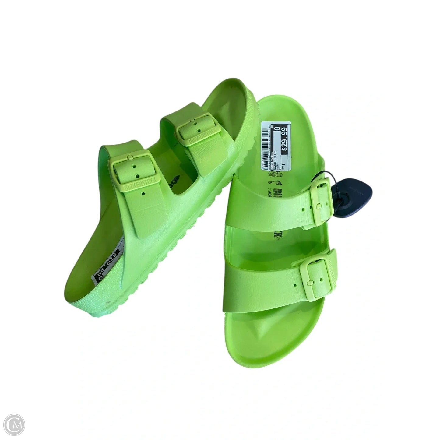 Sandals Flats By Birkenstock In Green, Size: 9