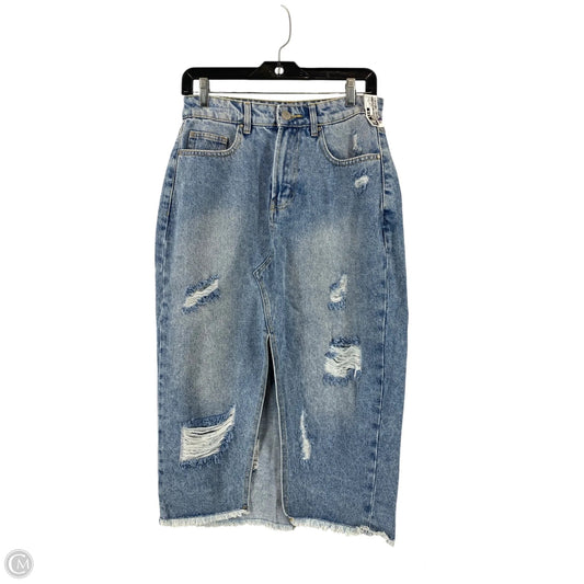 Skirt Midi By Clothes Mentor In Blue Denim, Size: M