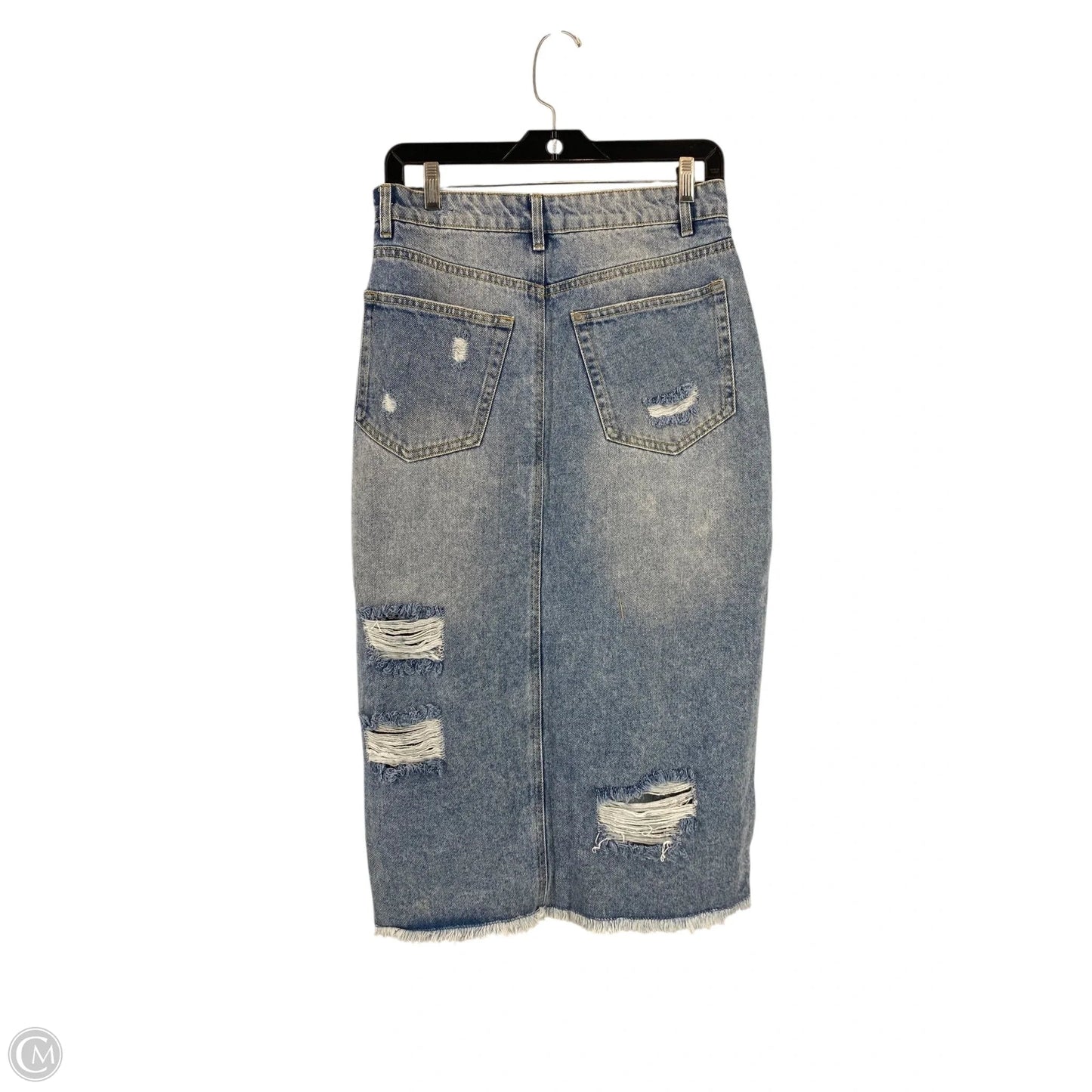 Skirt Midi By Clothes Mentor In Blue Denim, Size: M