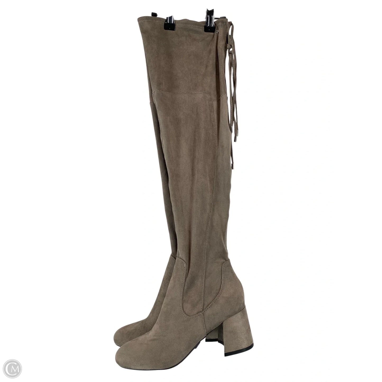 Boots Knee Heels By Liz Claiborne In Grey, Size: 7