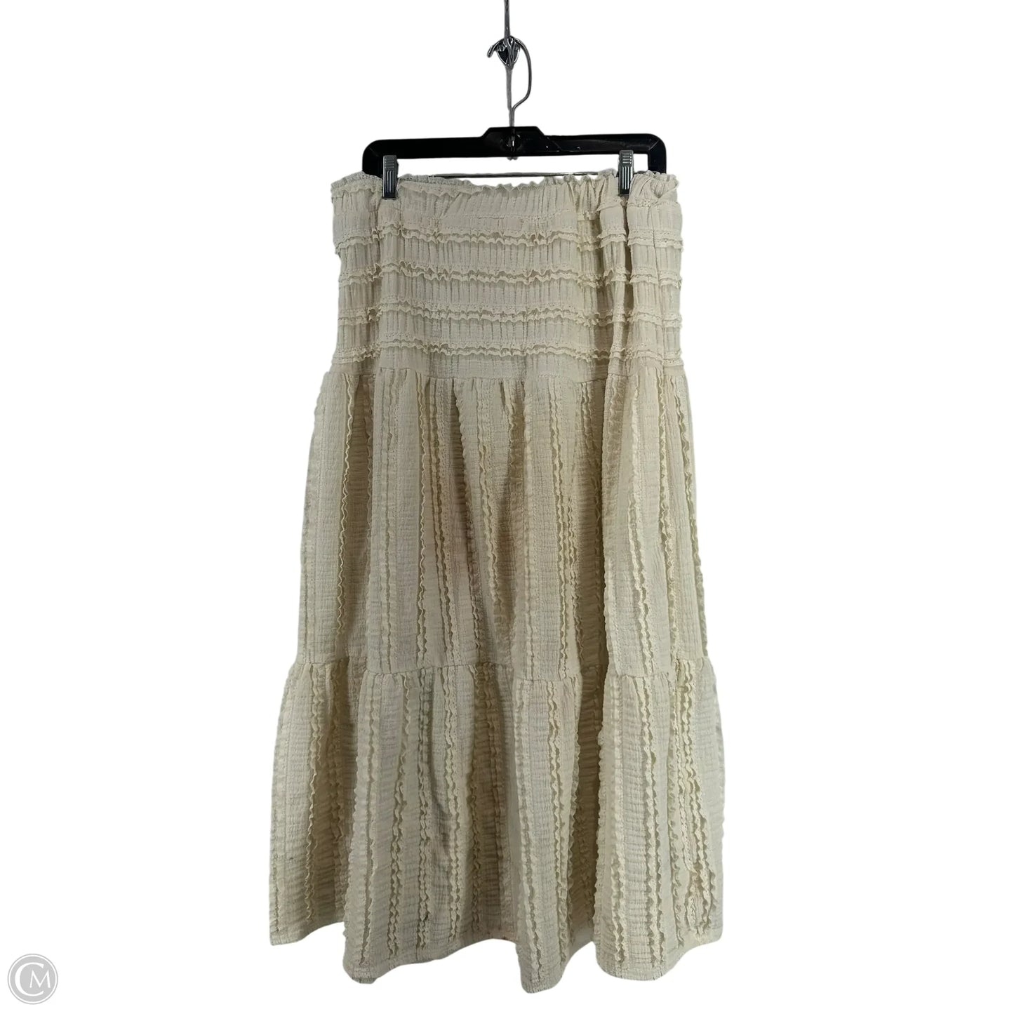 Skirt Maxi By Good Luck Gem In Cream, Size: Xl