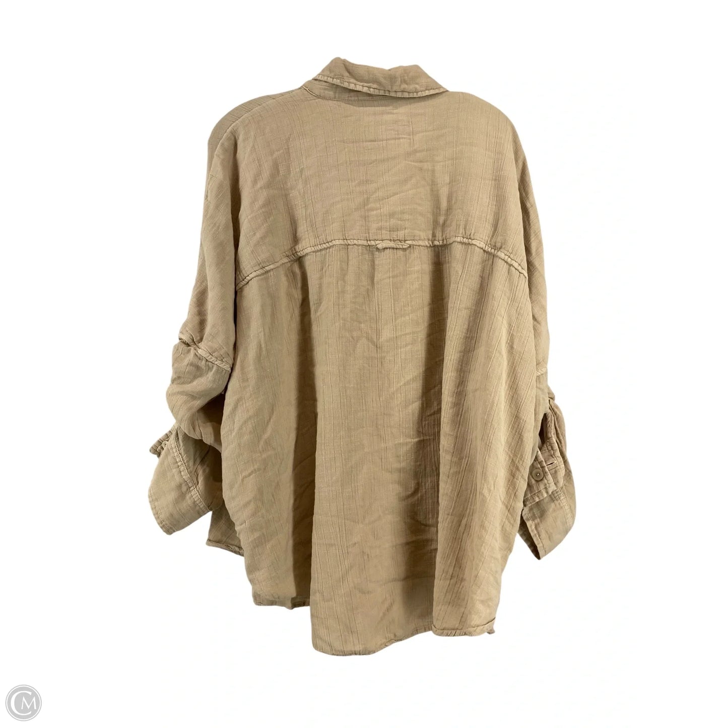 Top Long Sleeve By American Eagle In Tan, Size: S