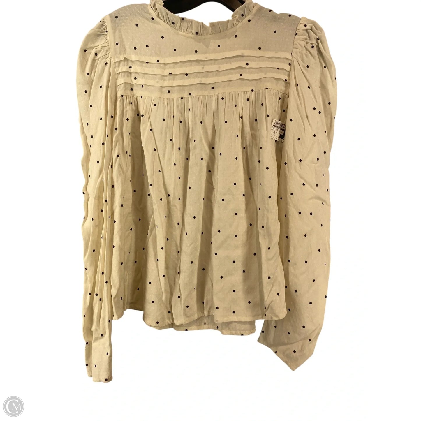 Top Long Sleeve By A New Day In Polkadot Pattern, Size: M