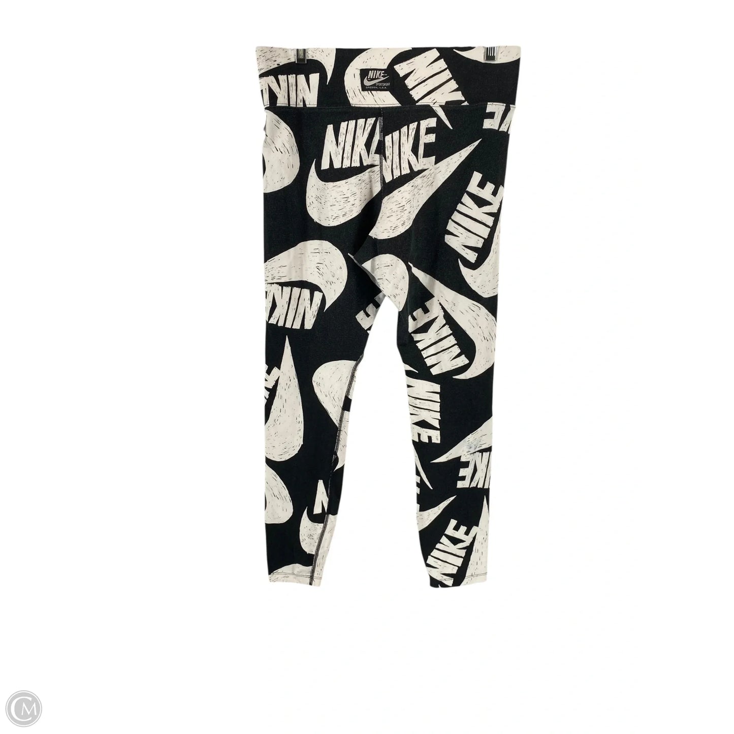 Athletic Leggings By Nike In Black & White, Size: Xl