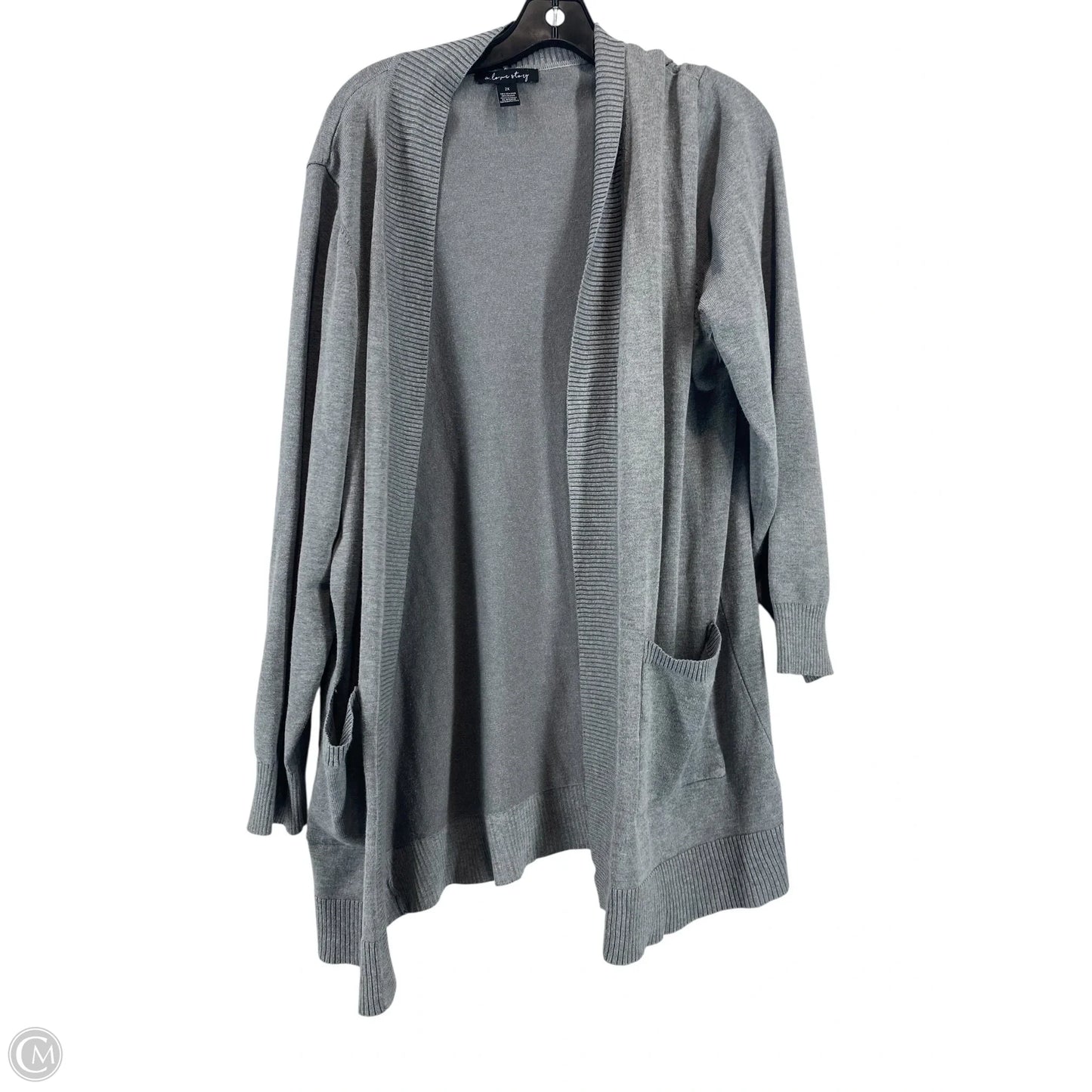 Cardigan By A Love Story In Grey, Size: 2x