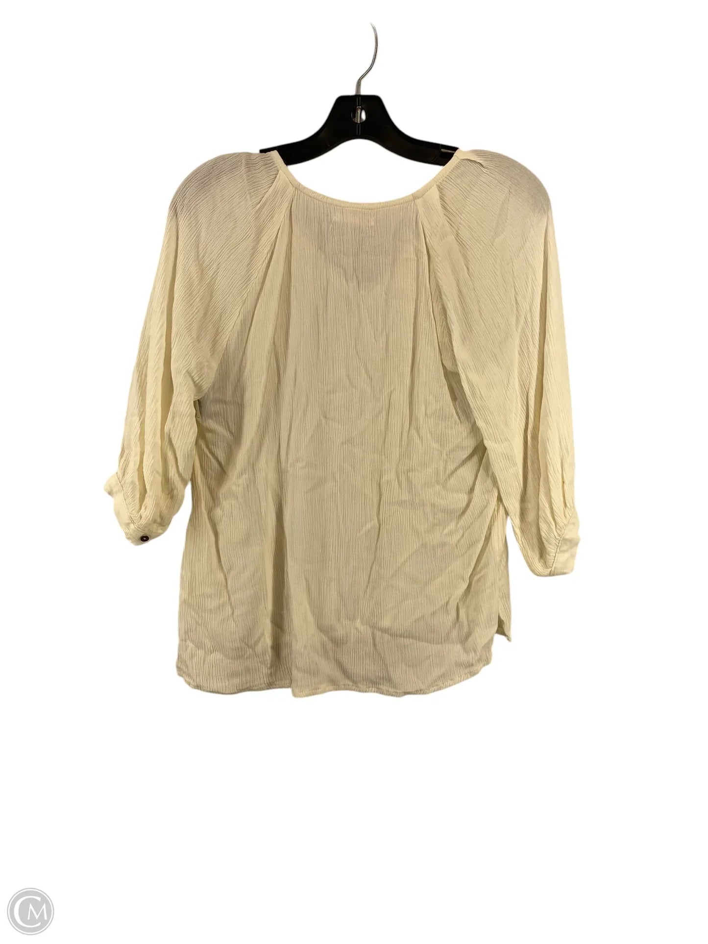 Blouse 3/4 Sleeve By Maurices In Cream, Size: S
