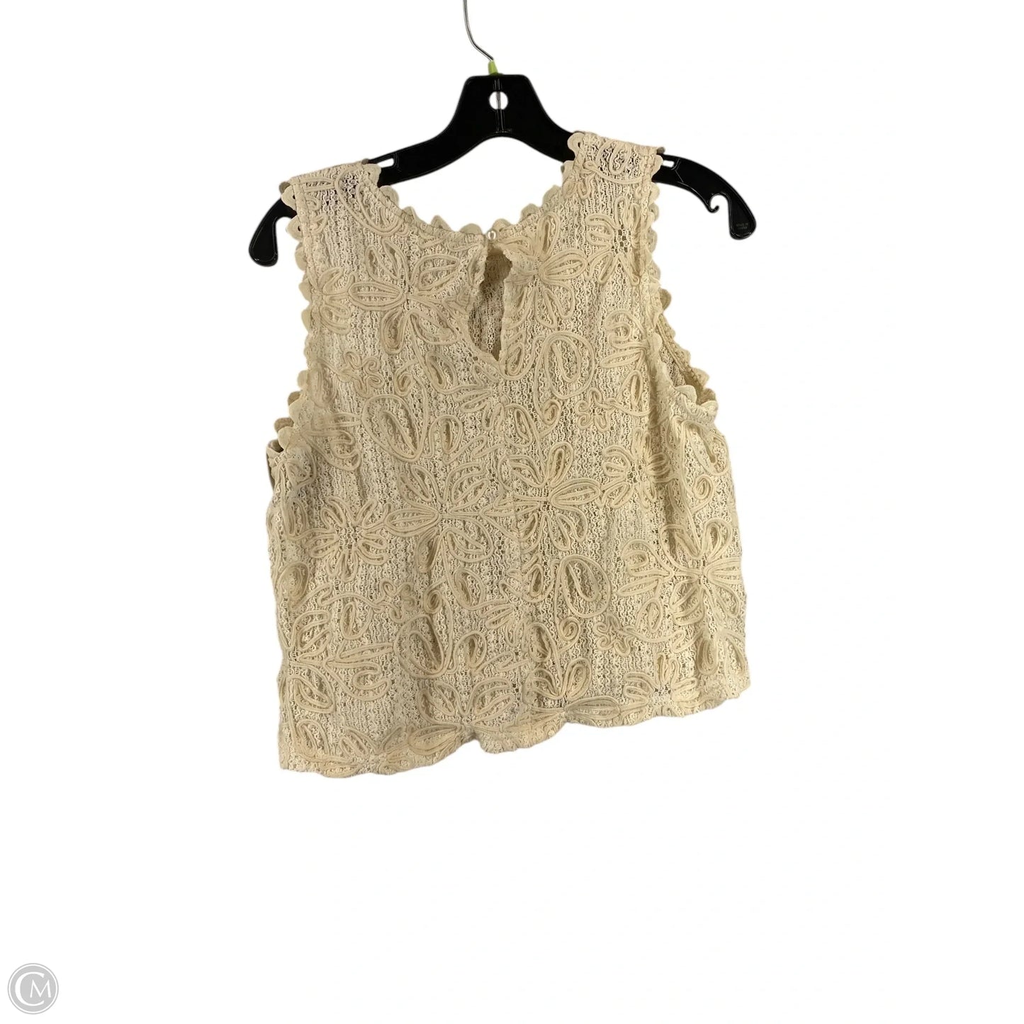 Top Sleeveless By Solitaire In Cream, Size: Xl