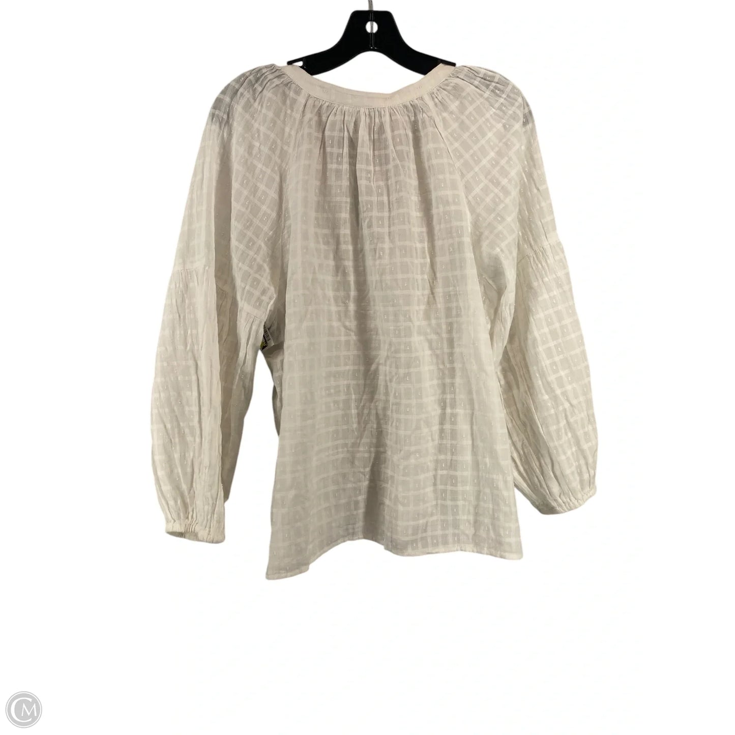 Top Long Sleeve By Gap In White, Size: L