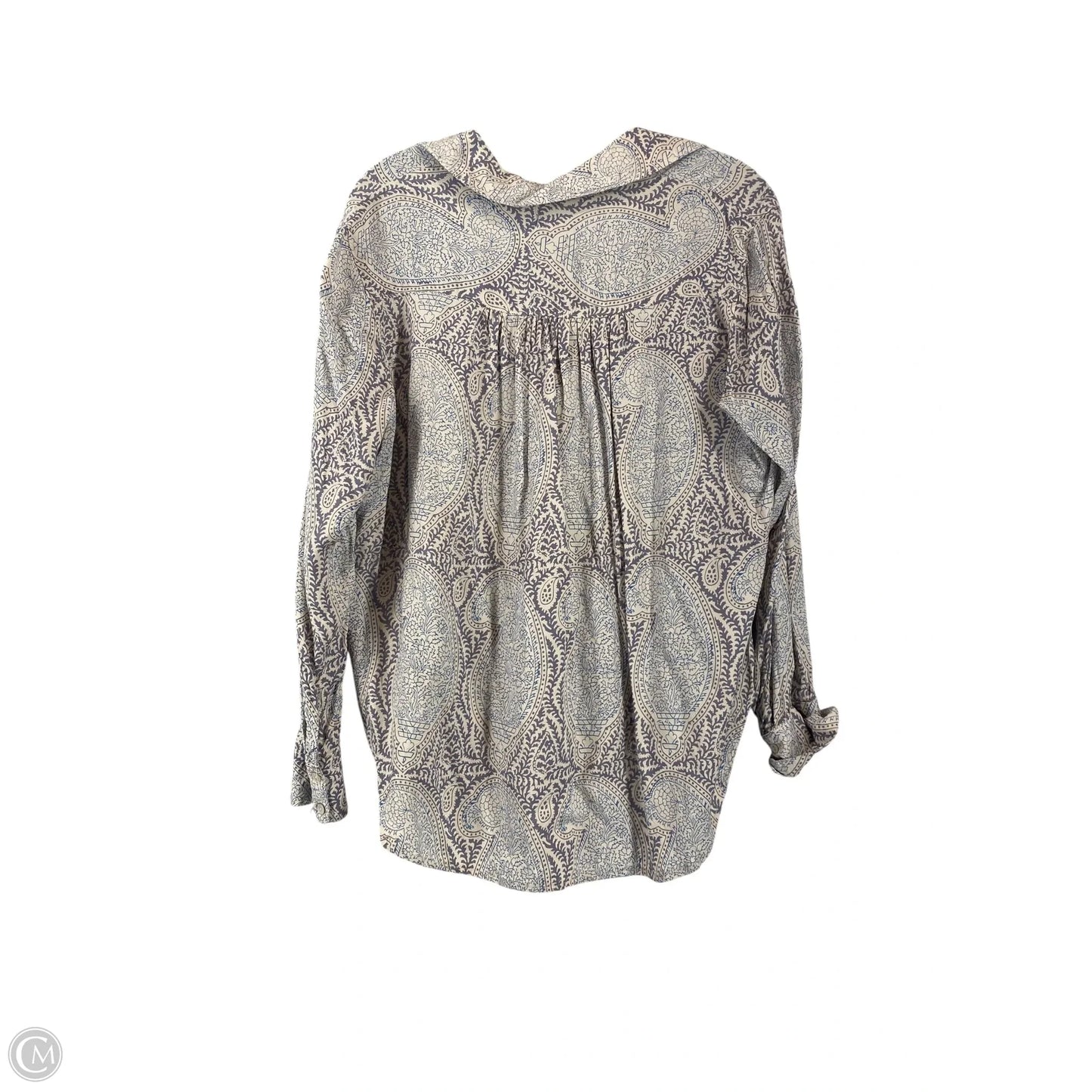 Top Long Sleeve By Splendid In Blue & Cream, Size: Xs