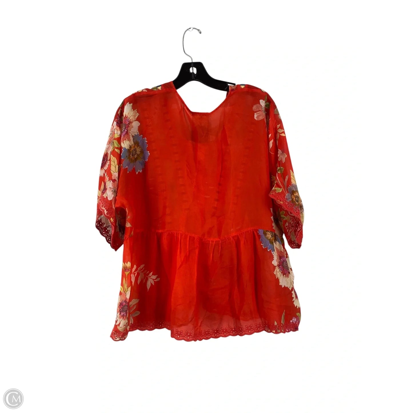 Top Short Sleeve By Johnny Was In Red, Size: M