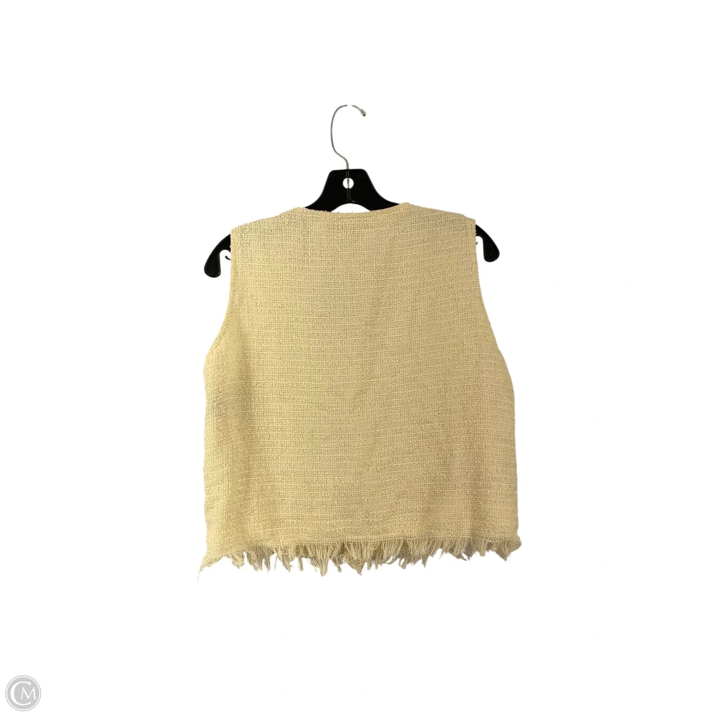 Vest Sweater By Clothes Mentor In Cream, Size: Xl